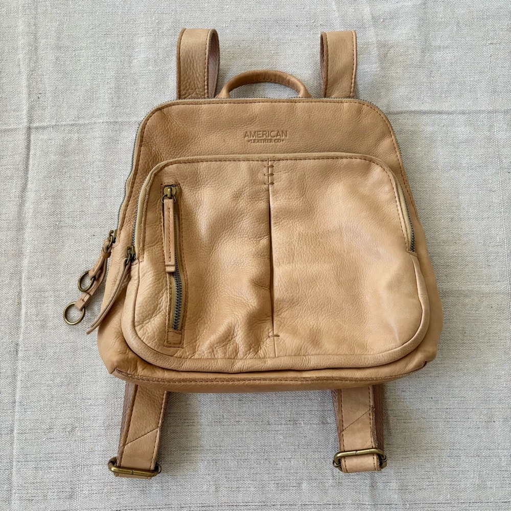 American Leather Co Cleveland Backpack Tan Genuine Leather